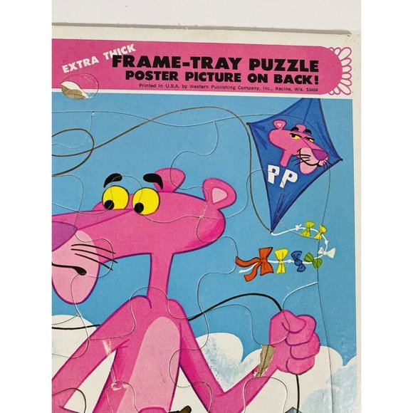 Vintage 1978 Pink Panther Frame Tray Puzzle Whitman Cardboard Toy Retro Kite - Picture 3 of 10